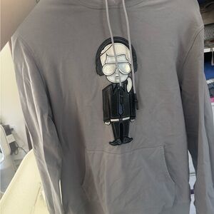 Karl Lagerfeld Gray Graphic Sweater